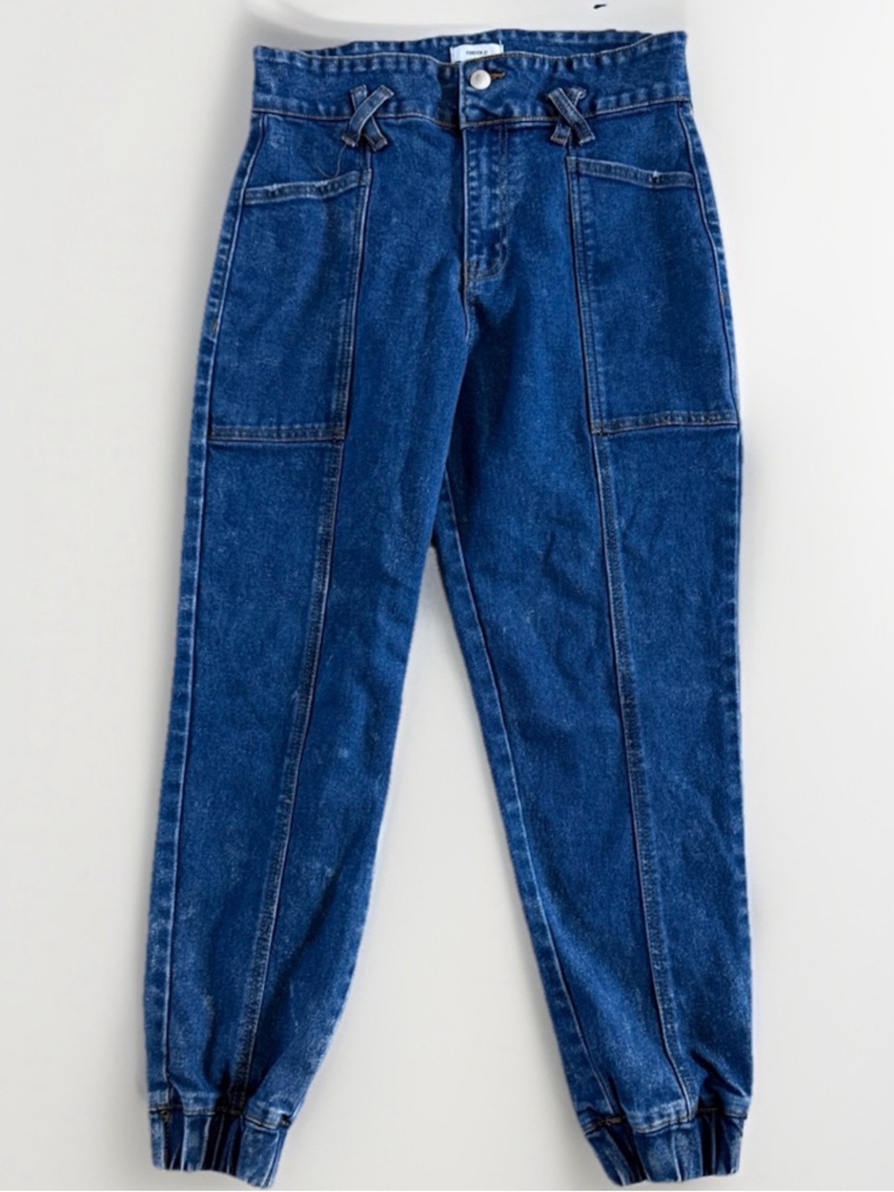 Forever 21 High Waist Denim Joggers Size 28